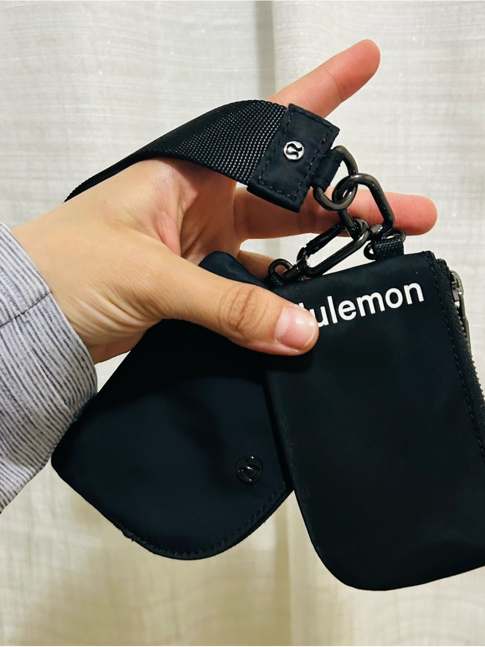 Lululemon Dual Pouch Wristlet Keychain Wallet Black